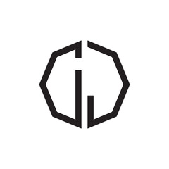 two letter DJ octagon logo