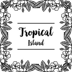 Tropical island card floral design vector illustration