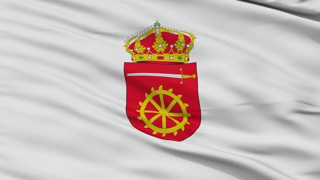 Alia  closeup flag, city of Spain, realistic animation seamless loop - 10 seconds long