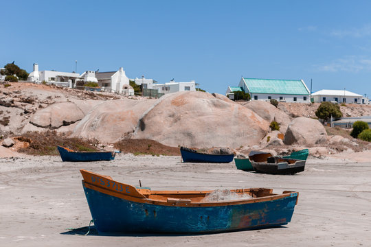 Local fishermen boats at Paternoster, South Africa