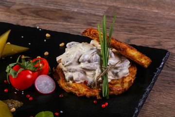 Potato cakes with meat