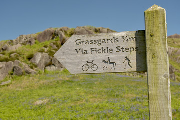 Signpost in Duddon Valley, Lake District