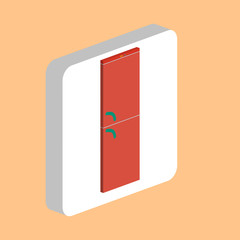 Refrigerator, Fridge Freezer Simple vector icon. Illustration symbol design template for web mobile UI element. Perfect color isometric pictogram on 3d white square. Icons for your business project