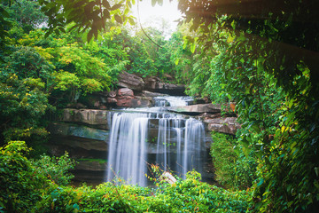 Thung Na Muang waterfall in Ubon Ratchathani, Thailand