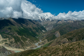 The valley of Manang in Nepal