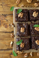 Chocolate brownie with  nuts