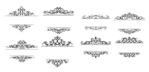 Vintage vector swirl frame set