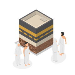 Illustration of Tawaf, one part of Hajj Isometric Illustration