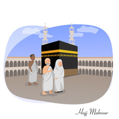 Hajj Mabrour Islamic Greeting Card Vector Illustration