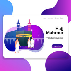Hajj Mabrour Landing Page Web Illustration
