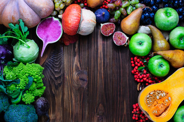 Autumn fruit and vegetable harvest