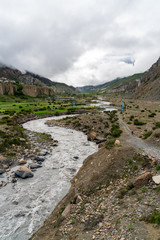Fototapeta na wymiar Rushing rivers in monsoon season in Nepal