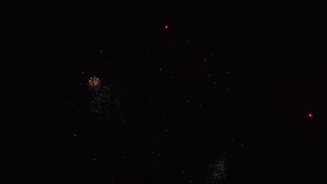 Beautiful fireworks on black sky stock footage video