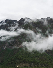 Moody cloud formations on ridges of the Annapurna