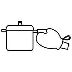 Obraz premium glove kitchen with pot