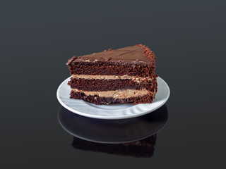 Cake in a plate on a matte surface