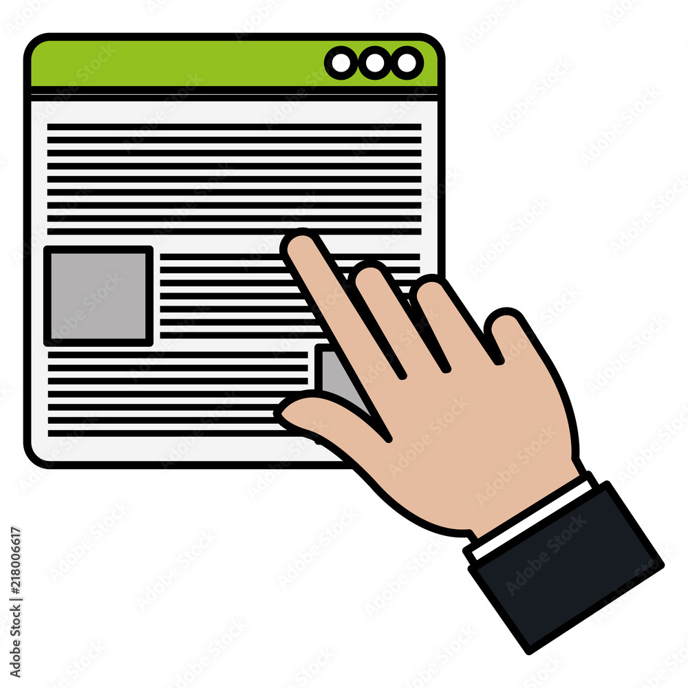 Poster hand indexing webpage interface template