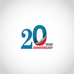 20 Year Anniversary Vector Template Design Illustration