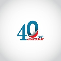 Fototapeta premium 40 Year Anniversary Vector Template Design Illustration