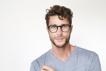 Obraz premium Portrait of handsome guy in glasses