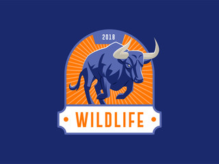 Bull with big horns.