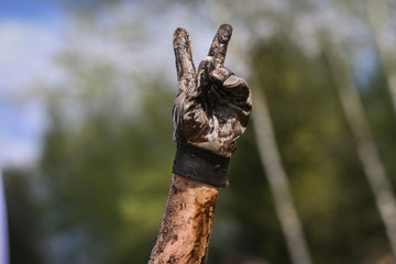 Mud race runners during extreme obstacle races