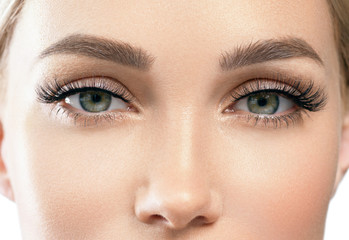 Eyes lashes closeup woman face beauty