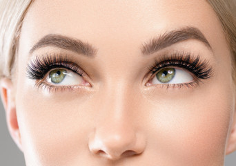 Eyes lashes closeup woman face beauty