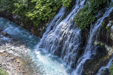 Obraz premium 美瑛白金の白髭の滝