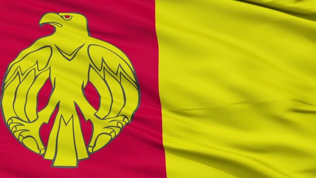 Kirovohrad Oblast closeup flag, Ukraine, realistic animation seamless loop - 10 seconds long