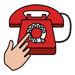 hand using telephone icon