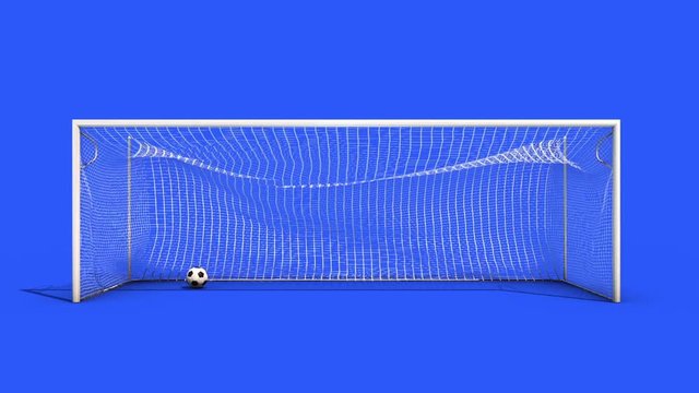 GOAL Soccer Net Dynamic Collision Simulation cam4 Blue Screen 3D Rendering Animation