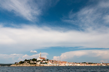 Rovinj, Croatia - July 24, 2018: View of the port city of Rovinj, Croatia.