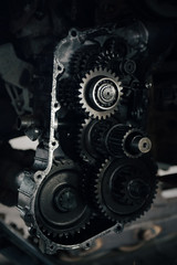 Cogwheels engineering machinery and industry harvester or concepts such as teamwork and search engines.