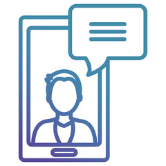 man with smartphone and speech bubble