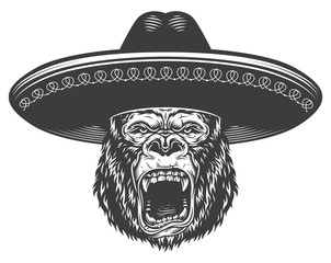 Angry gorilla in monochrome style © DGIM studio