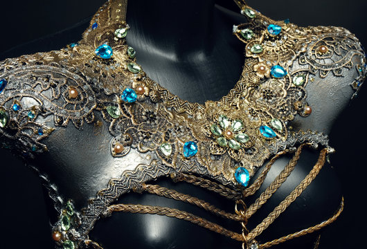 Creative silver glitter corset