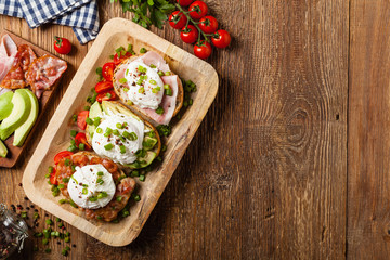 Sandwiches with a poached egg