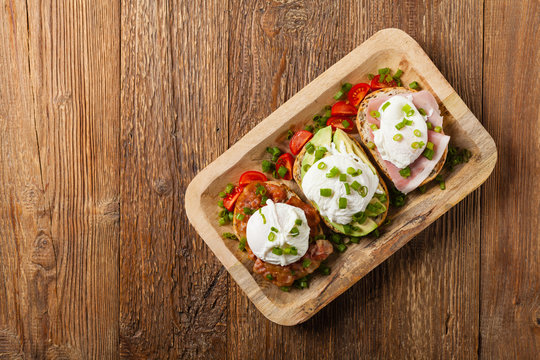 Sandwiches with a poached egg