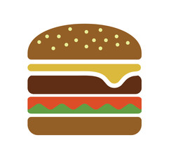 color illustration icon / hamburger, junk food