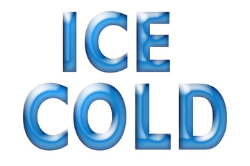blue Ice Cold words on a white background