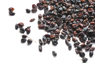 Dry barberry isolated on white.