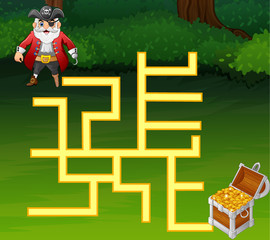 Game pirates maze find way to the treasure 