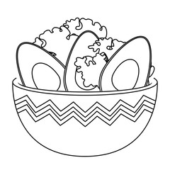 kitchen bowl with lettuce and avocados