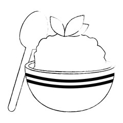 kitchen bowl with mashed potatoes and spoon