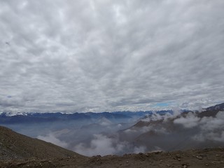 landscae with  clouds and mountains.