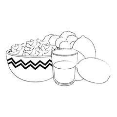 kitchen bowl with beans and lemons