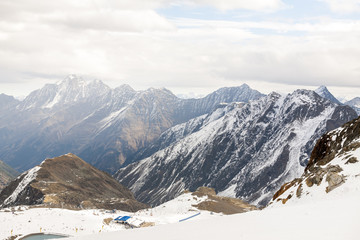 Ski resort in the Alps mountains, Austria, Stubai