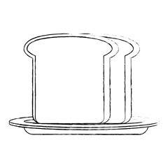 fresh bread toast isolated icon vector illustration design