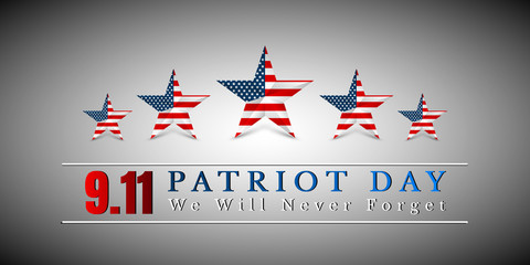 Patriot Day of USA with star in national flag colors american flag